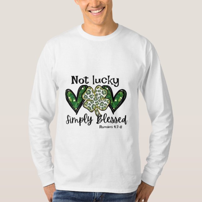 Camiseta No Es Afortunado, Simplemente Bendecido Encanto Af (Anverso)