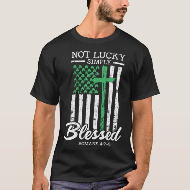 Camiseta No es afortunado simplemente bendiga la bandera cr (Anverso)