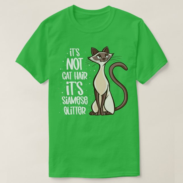 Camiseta No es el pelo de gato su gato siamés purpurina (Diseño del anverso)