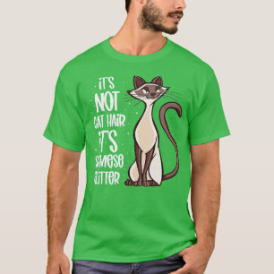 Camiseta No es el pelo de gato su gato siamés purpurina