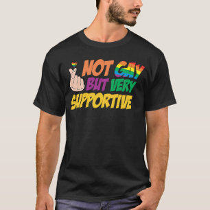 Camiseta No es gay, pero apoya mucho el orgullo gay LGBTQ