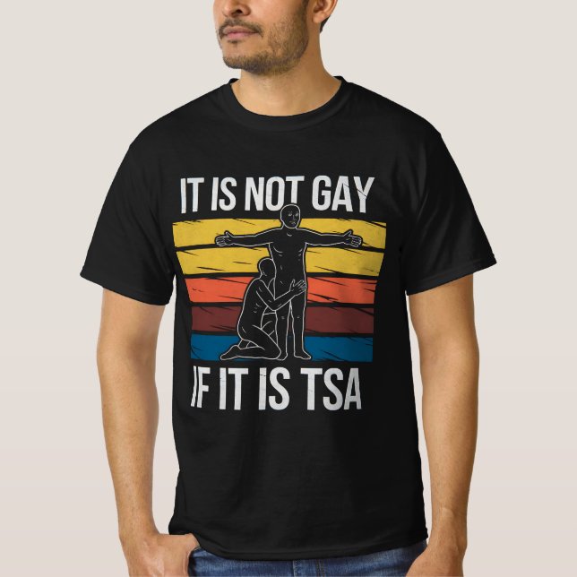 Camiseta No es gay si es el orgullo LGBTQ de seguridad de T (Anverso)