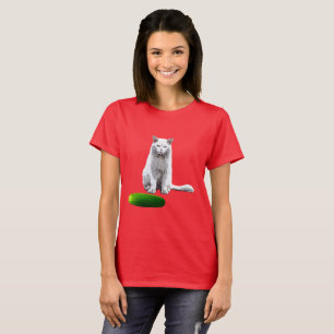 Camiseta No es gracioso, gato y pepino