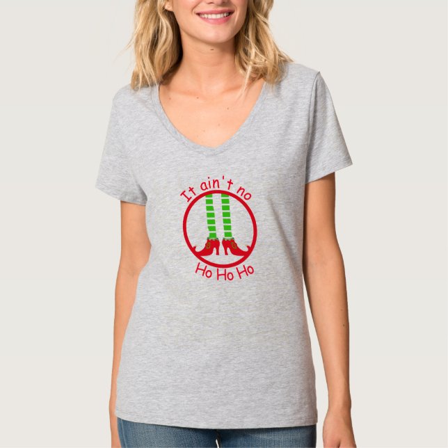Camiseta no es nadie ho ho Personalizado Navidades Mujeres (Anverso)