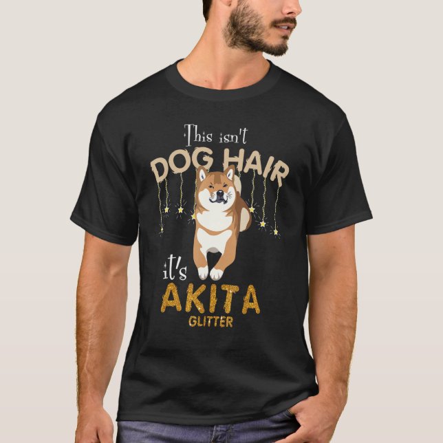 Camiseta No es pelo de perro es perro Purpurina de Akita (Anverso)