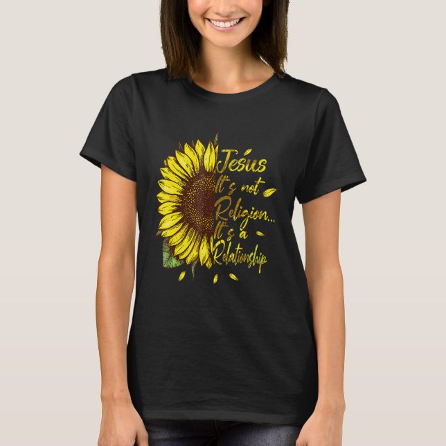 Camiseta No Es Religión Es Una Relación Girasol (Anverso)