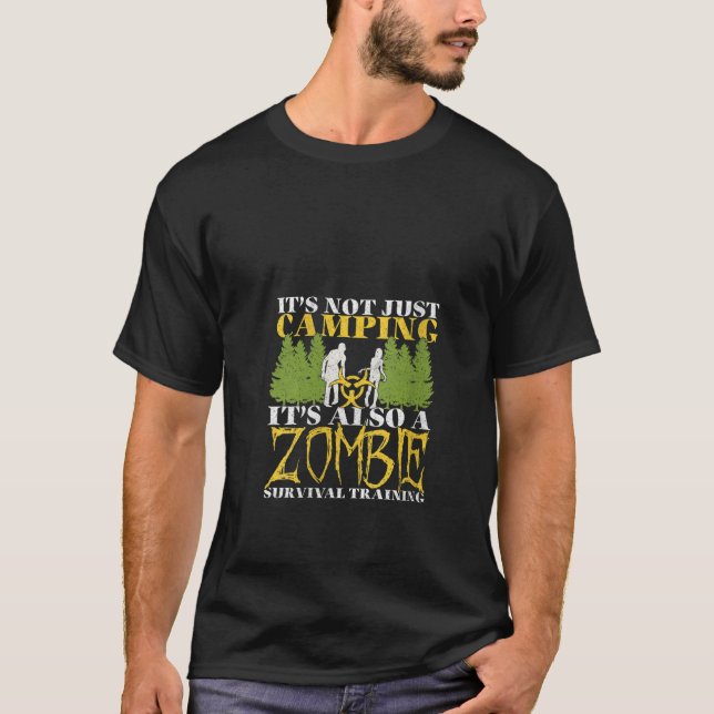 Camiseta No es solo acampar sino también un sufijo zombie (Anverso)