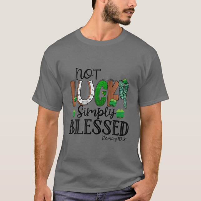 Camiseta No Es Suerte Simplemente Bendecido Herradura Leopa (Anverso)