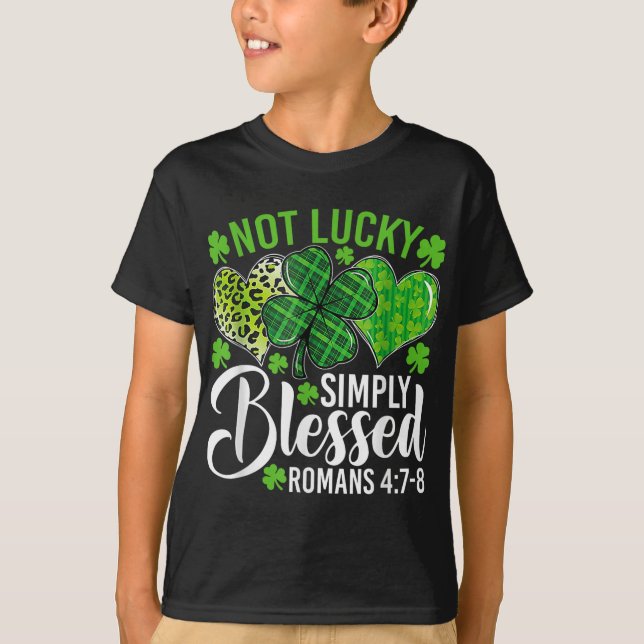 Camiseta No Es Suerte Simplemente Bendecir Shamrock Cristia (Anverso)