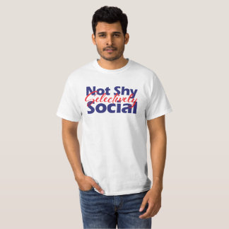 Camiseta No es tímido selectivamente negrita social rojo y