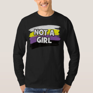 Camiseta No Es Un Chica No Binario Pronoun Lgbtqia Bandera