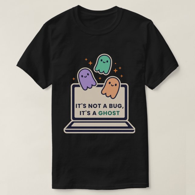 Camiseta No Es Un Error Es Un Fantasma Codificando Hallowee (Diseño del anverso)