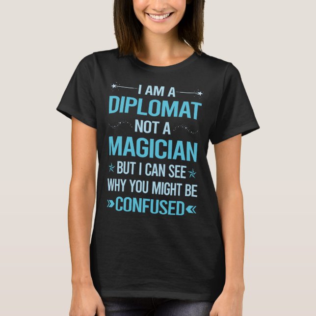 Camiseta No es un mago - diplomático (Anverso)