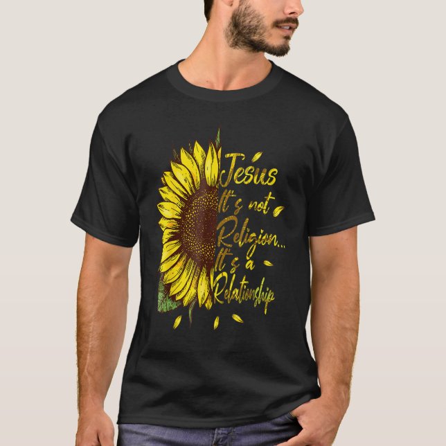 Camiseta No es una religión es una relación girasol (Anverso)