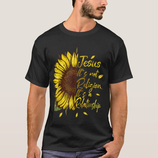 Camiseta No es una religión es una relación girasol (Anverso)