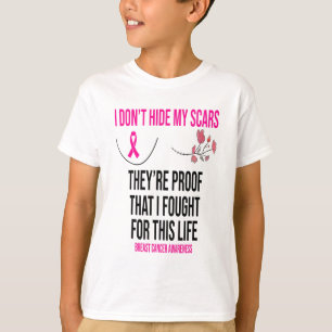 Camiseta No escondas mis cicatrices, son el cáncer de mama
