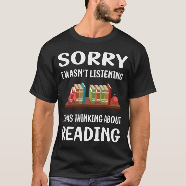 Camiseta No Escuchar Leyendo Libro Libros (Anverso)