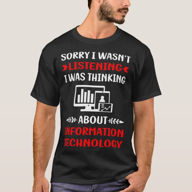 Camiseta No escuchar tecnología de la información (Anverso)