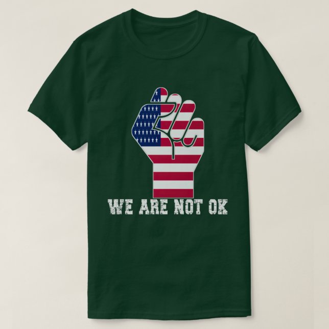 Camiseta No Estamos De Acuerdo Bandera Estadounidense Al re (Diseño del anverso)