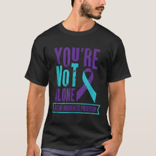 Camiseta No estás solo _ Cinta azul turquesa y púrpura _ Su