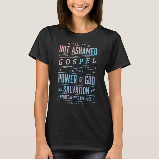Camiseta No Estoy Avergonzado De La Biblia Cristiana Evange (Anverso)