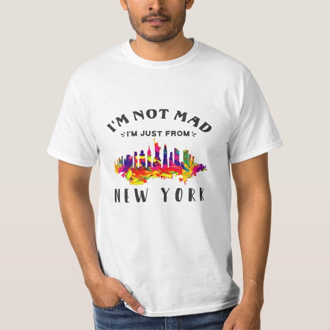 Camiseta No estoy enfadado, solo soy de Nueva York. (Anverso)