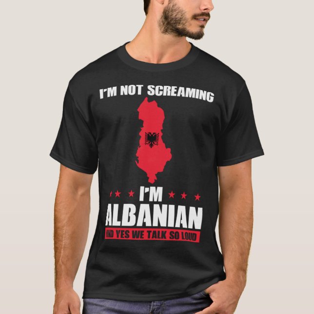 Camiseta No estoy gritando que soy albanés pullover H (Anverso)