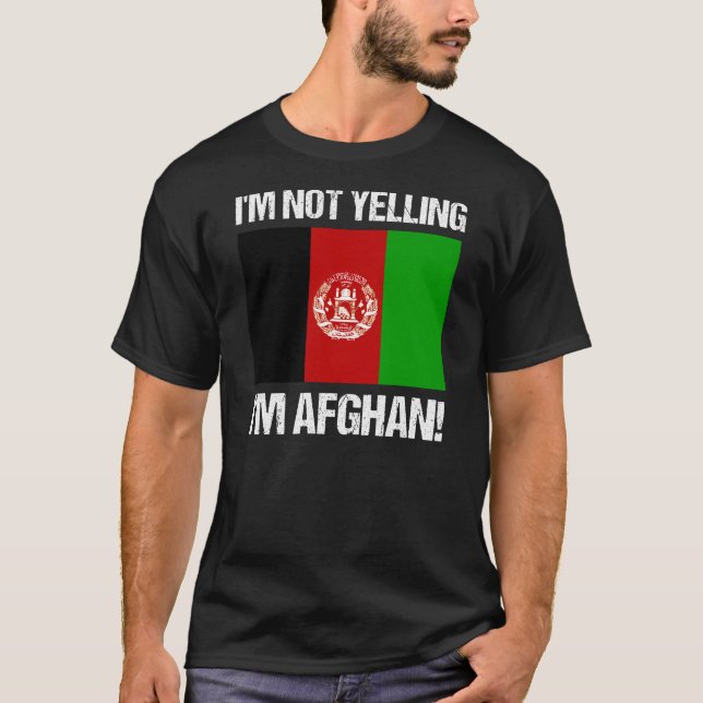 Camiseta No estoy gritando si soy la bandera del país afgan (Anverso)