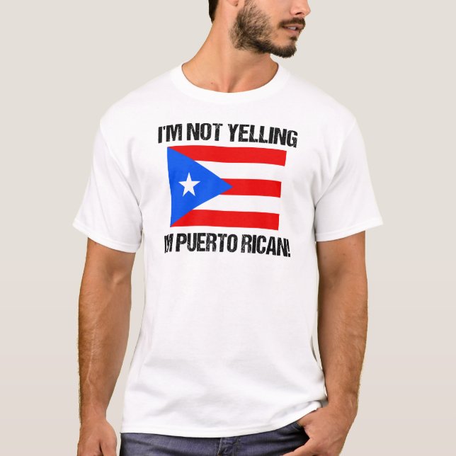 Camiseta No estoy gritando si soy Puerto Rico Country Flag  (Anverso)
