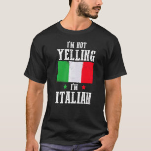 Camiseta No estoy gritando soy italiano Pun Italy Flag Humo