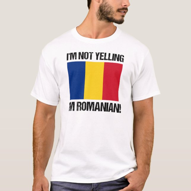 Camiseta No estoy gritando soy la bandera rumana de Rumania (Anverso)