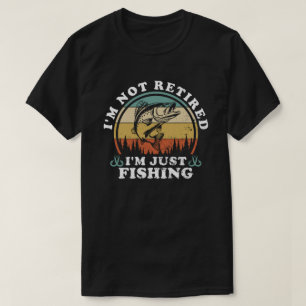 Camiseta No estoy jubilado sólo pescando atardecer de época