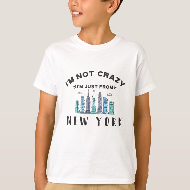 Camiseta No estoy loco, solo soy de Nueva York (Anverso)