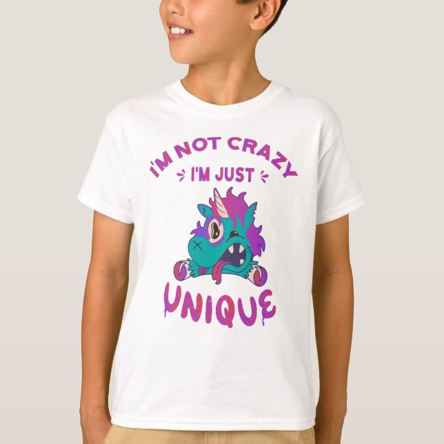 Camiseta No estoy loco, solo soy único, Mad Unicorn (Anverso)