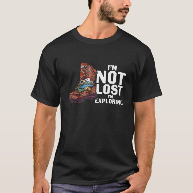 Camiseta No estoy perdido, estoy explorando el viaje para e (Anverso)