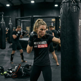 Camiseta No Excuses Just Results Gym Motivation T-Shirt