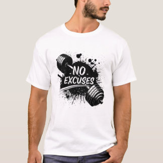 Camiseta No Excuses T-Shirt – Bold Motivational Typography