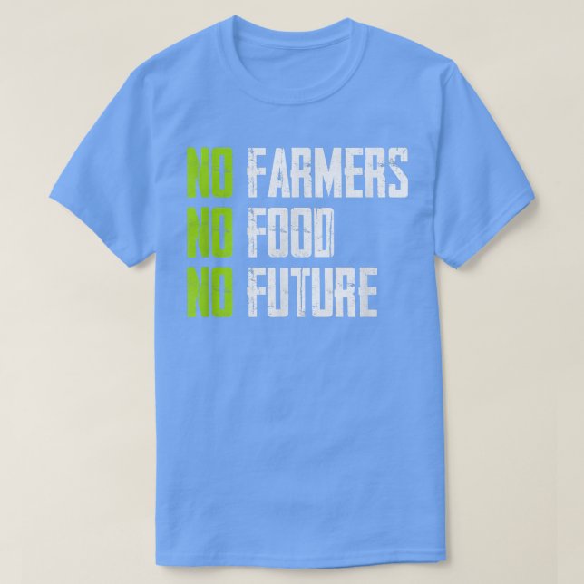 Camiseta No farmers, no food, no future, for passionate far (Diseño del anverso)
