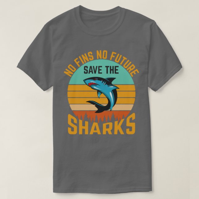 Camiseta No Fins Future Save Sharks Ocean Biologist Wildlif (Diseño del anverso)
