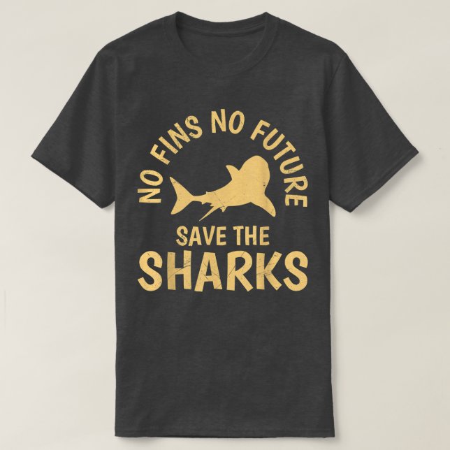 Camiseta No Fins no Future Save our Sharks Shark protection (Diseño del anverso)