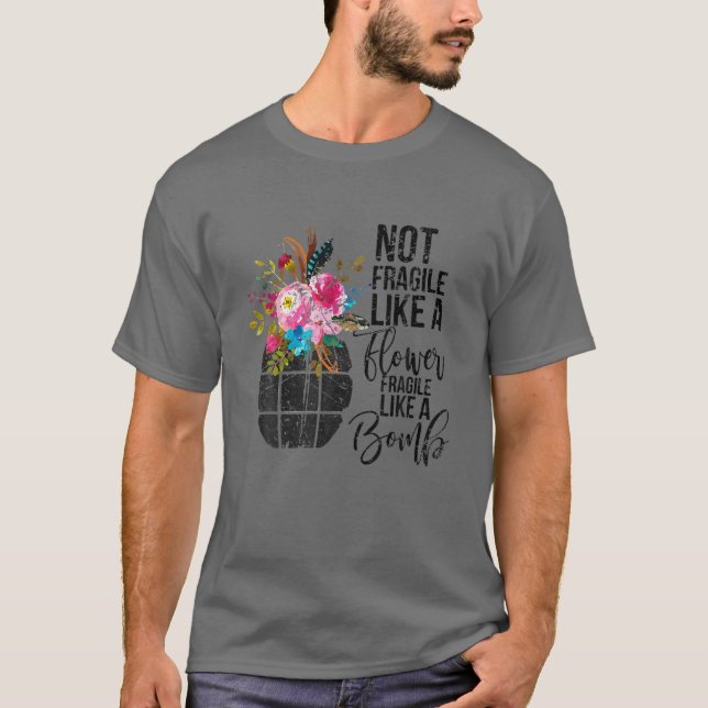 Camiseta No Frágiles Como Una Flor Como Una Vina Feminista  (Anverso)