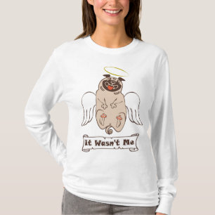 Camiseta No fui yo angel pug cita graciosa T-Shirt