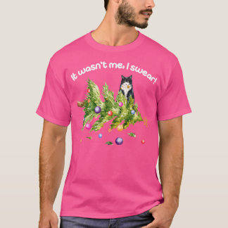 Camiseta No fui yo, te juro un gato gracioso con la Navidad