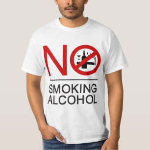 Camiseta NO fumar alcohol ⚠ Rótulo tailandés ⚠