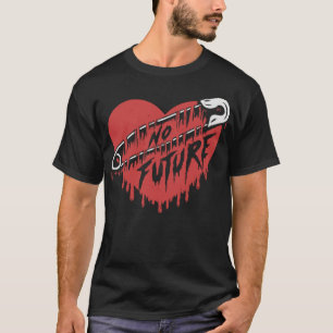 Camiseta No Futuro Alfiler de Seguridad Corazón Punk Rock G