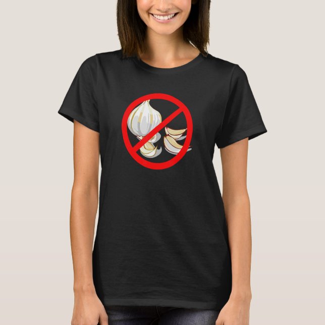 Camiseta No Garlic  Crossed Out Red Circle (Anverso)