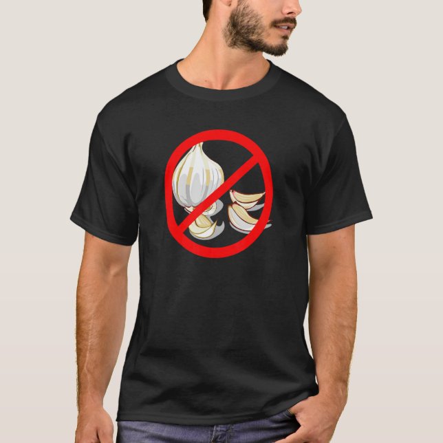 Camiseta No Garlic  Crossed Out Red Circle (Anverso)