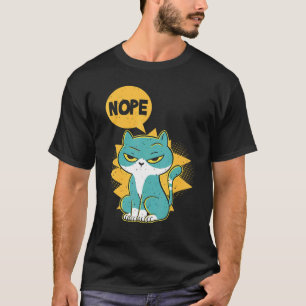 Camiseta No Gato De Gato Nope Ennojado Y Perezoso