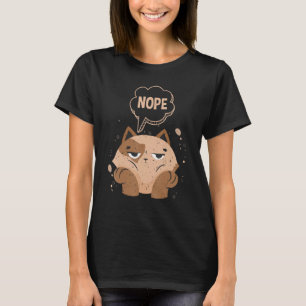 Camiseta No Gato De Gato Nope Ennojado Y Perezoso