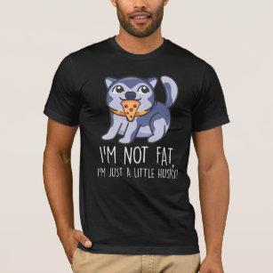 Camiseta No gordo, sólo un perro husmeado. Amor de pizza.